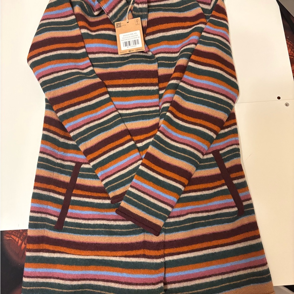 Title Nine Stevie Sweater Pasture Multi Stripe XS NWT $200 Retail